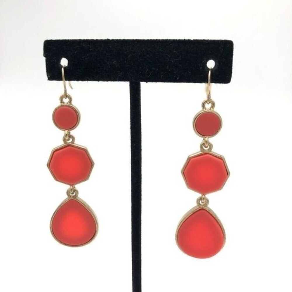 Geometric Resin Dangle Earrings - image 1